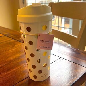 Kate Spade Gold Dots thermal Mug 16 oz